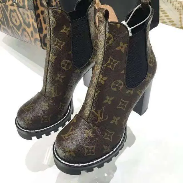 Louis Vuitton Le Cagole Monogram Canvas Chunky Lug Sole Ankle Boot 2