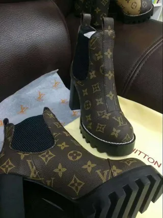 Louis Vuitton Le Cagole Monogram Canvas Chunky Lug Sole Ankle Boot 6