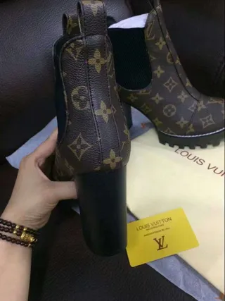 Louis Vuitton Le Cagole Monogram Canvas Chunky Lug Sole Ankle Boot 8