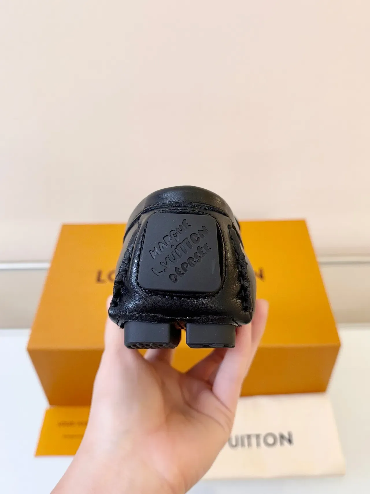 Louis Vuitton Loafer Black Leather Monogram Buckle Loafers 4