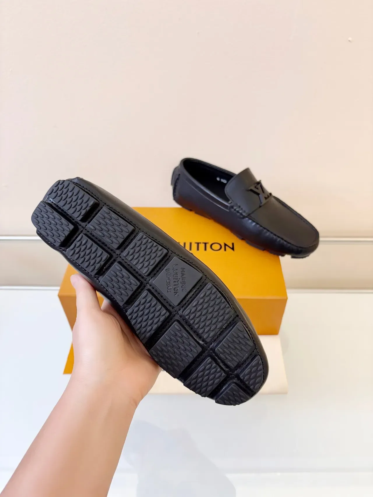 Louis Vuitton Loafer Black Leather Monogram Buckle Loafers 5