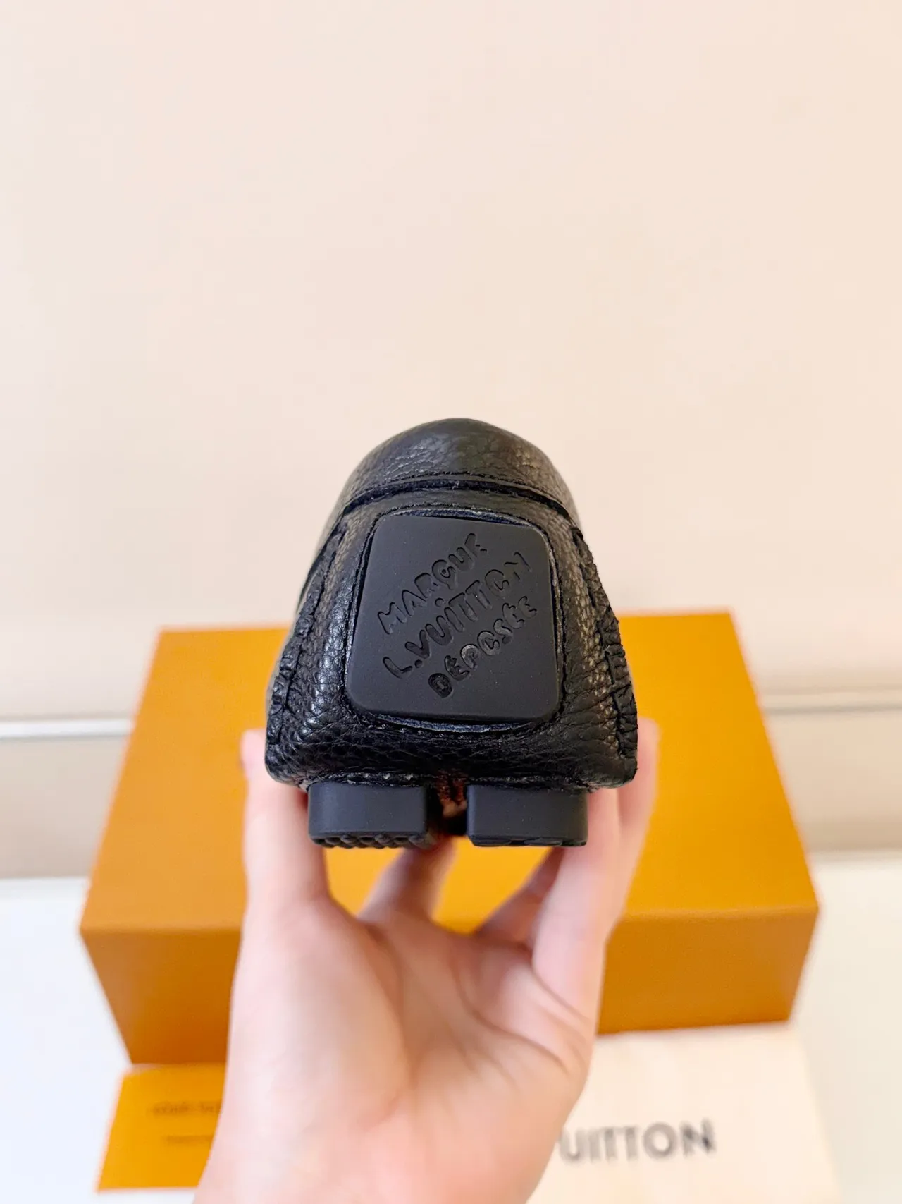 Louis Vuitton Loafer Black Silver Pebbled Leather LV Monogram Buckle Loafer 4