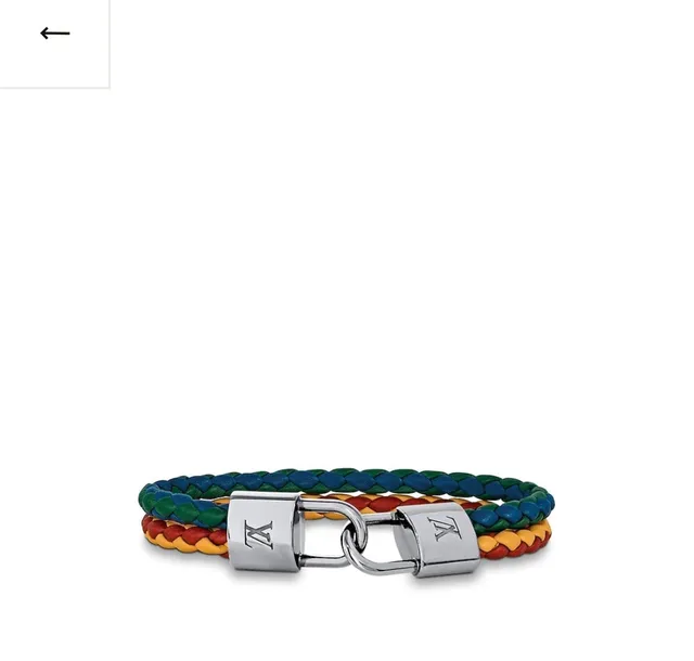 Louis Vuitton Lockit Black Silver Braided Leather Double-Cord Bracelet 9