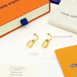 Louis Vuitton Lockit Padlock Gold-Tone Earrings