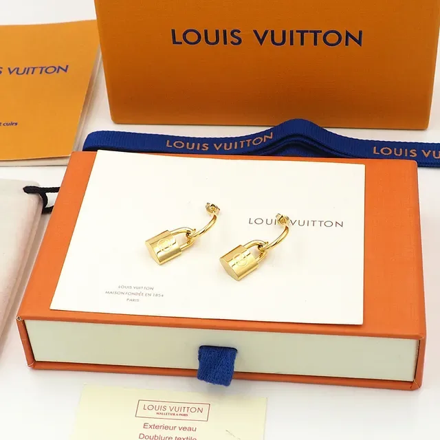 Louis Vuitton Lockit Padlock Gold-Tone Earrings 6
