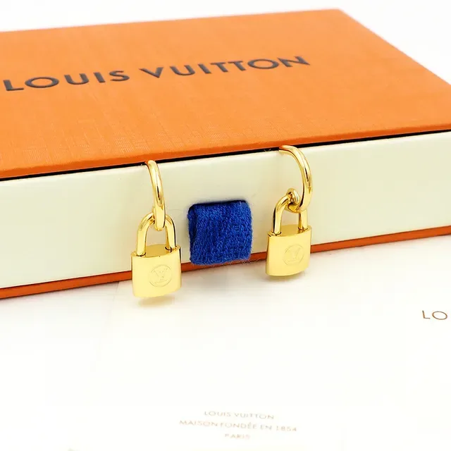 Louis Vuitton Lockit Padlock Gold-Tone Earrings 9