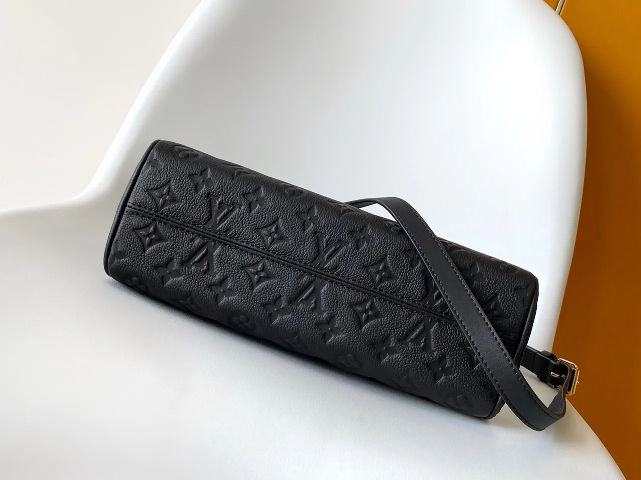Louis Vuitton Lockme Black Embossed Monogram Structured Boston Bag 5