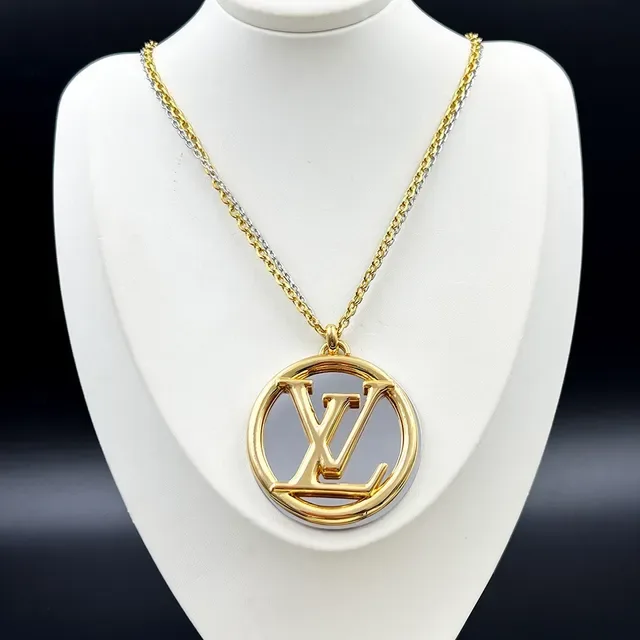Louis Vuitton Louise Circular Monogram Gold and Silver Long Necklace 5