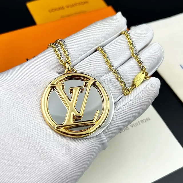 Louis Vuitton Louise Circular Monogram Gold and Silver Long Necklace 7