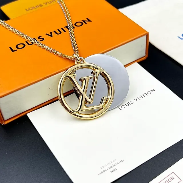 Louis Vuitton Louise Circular Monogram Gold and Silver Long Necklace 8