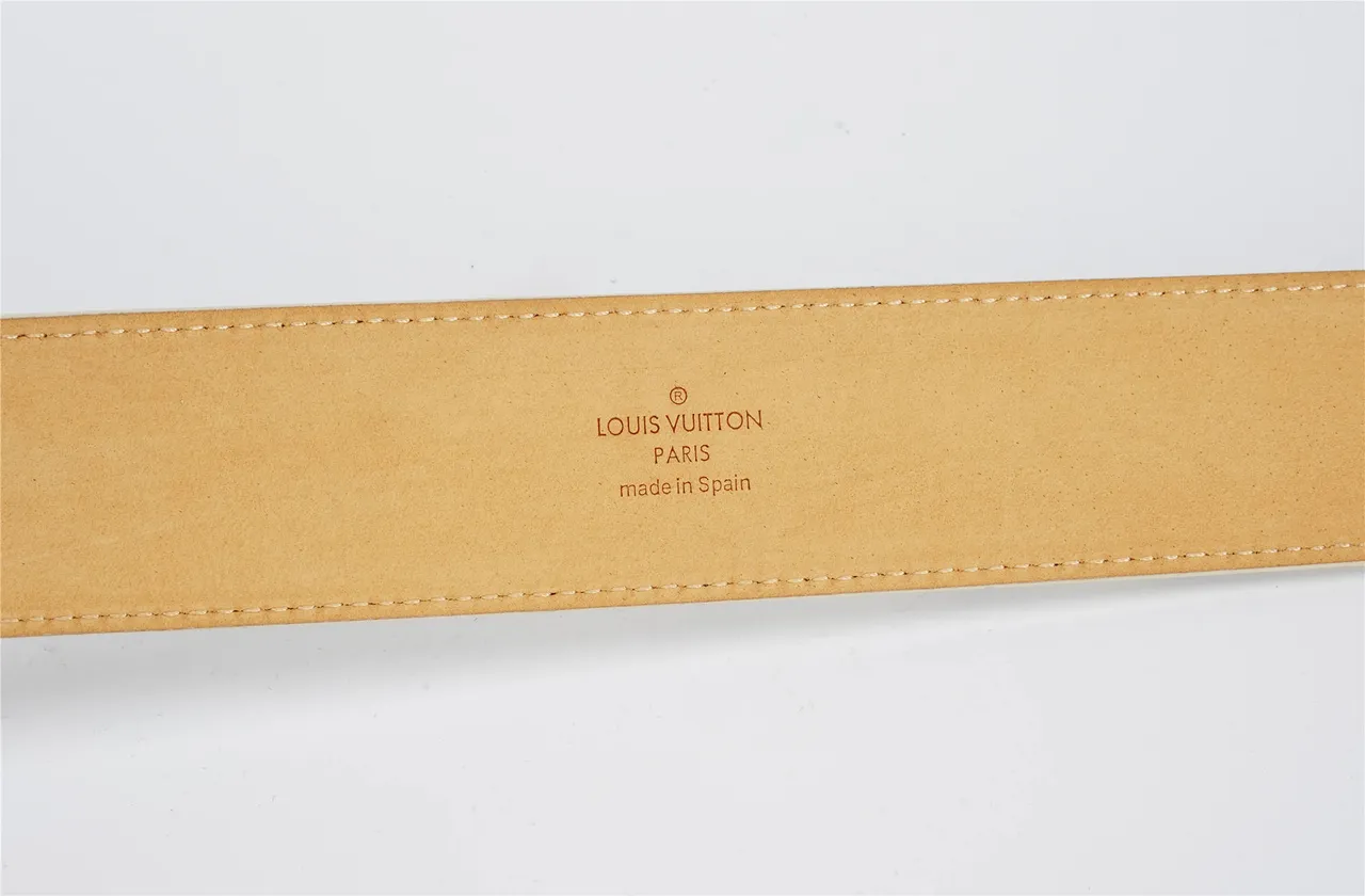 Louis Vuitton LV Belt Damier Azur Cream and Navy Leather Belt 7