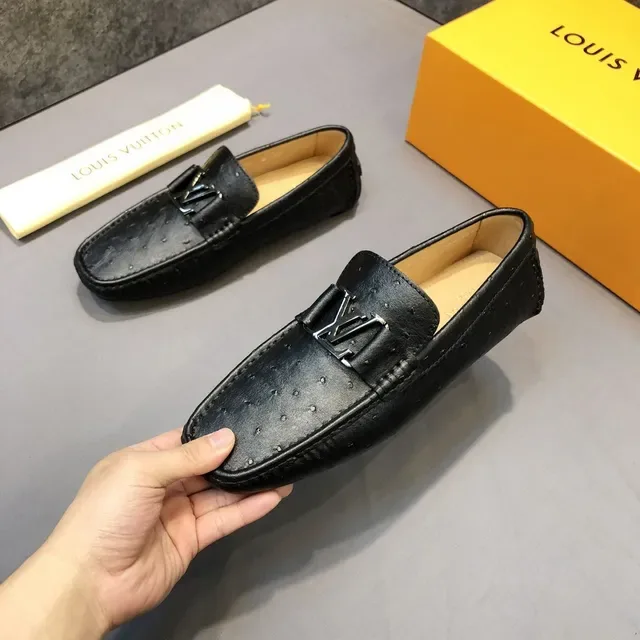 Louis Vuitton LV Buckle Loafer Black Ostrich Leather Loafers 2