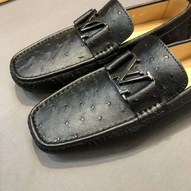 Louis Vuitton LV Buckle Loafer Black Ostrich Leather Loafers 4