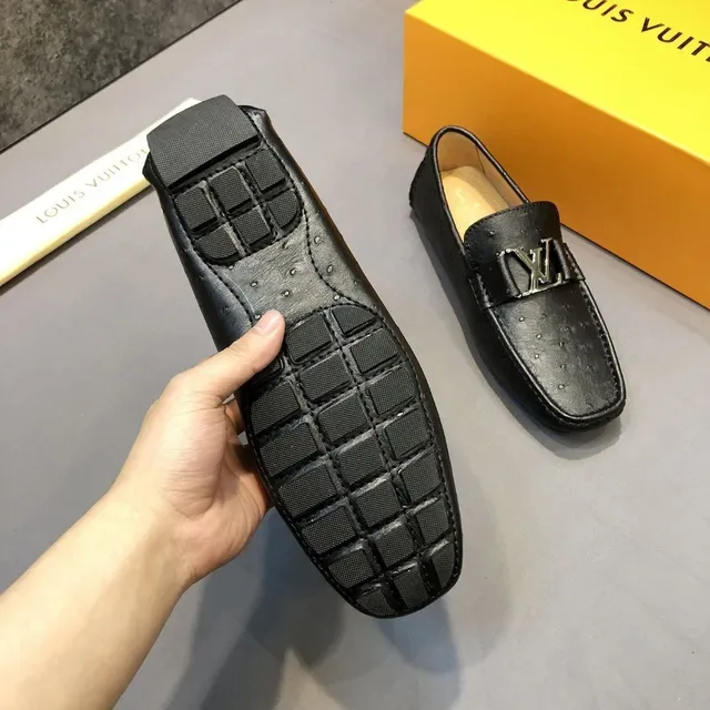 Louis Vuitton LV Buckle Loafer Black Ostrich Leather Loafers 6