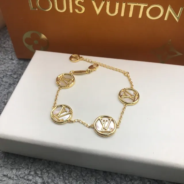 Louis Vuitton LV Circle Gold White Circular Stud Metal Earrings 4