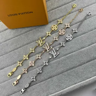 Louis Vuitton LV Flor Pavé Cristal Cadena Pulsera