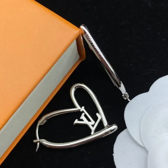 Louis Vuitton LV Heart Monogram Gold-Tone Heart Hoop Earrings 6