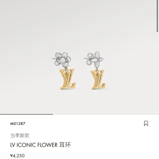 Louis Vuitton LV Iconic Flower Two-Tone Metal Earrings