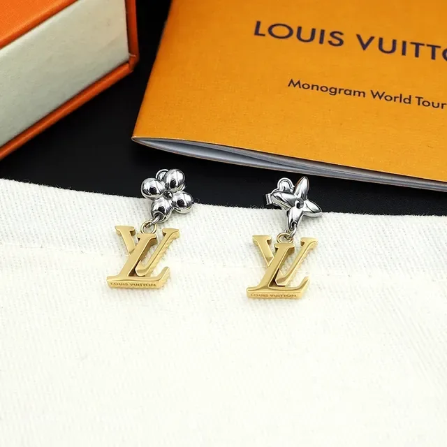 Louis Vuitton LV Iconic Flower Two-Tone Metal Earrings 2