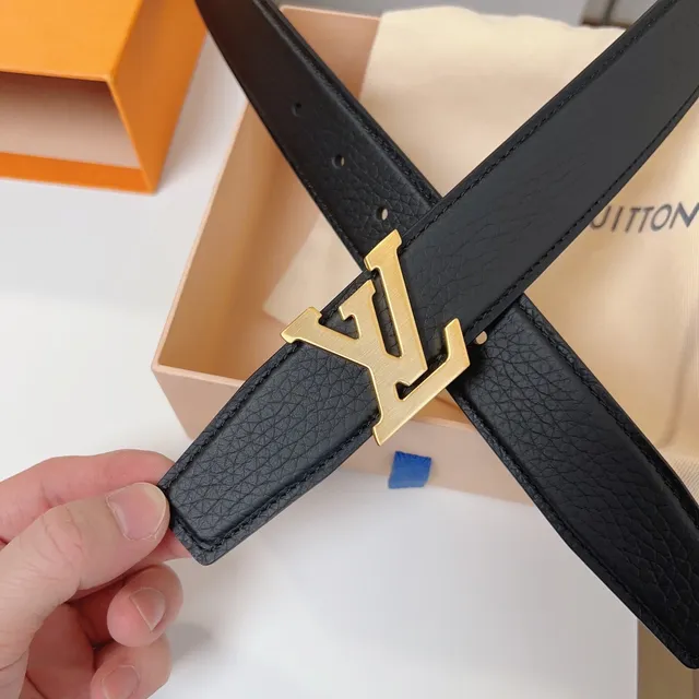 Louis Vuitton LV Initiales Black and Burgundy Leather Belt 3