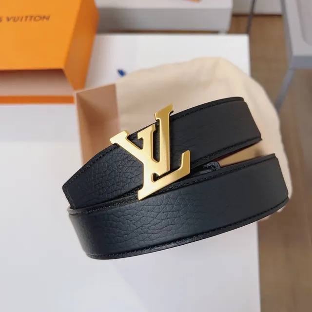 Louis Vuitton LV Initiales Black and Burgundy Leather Belt 6