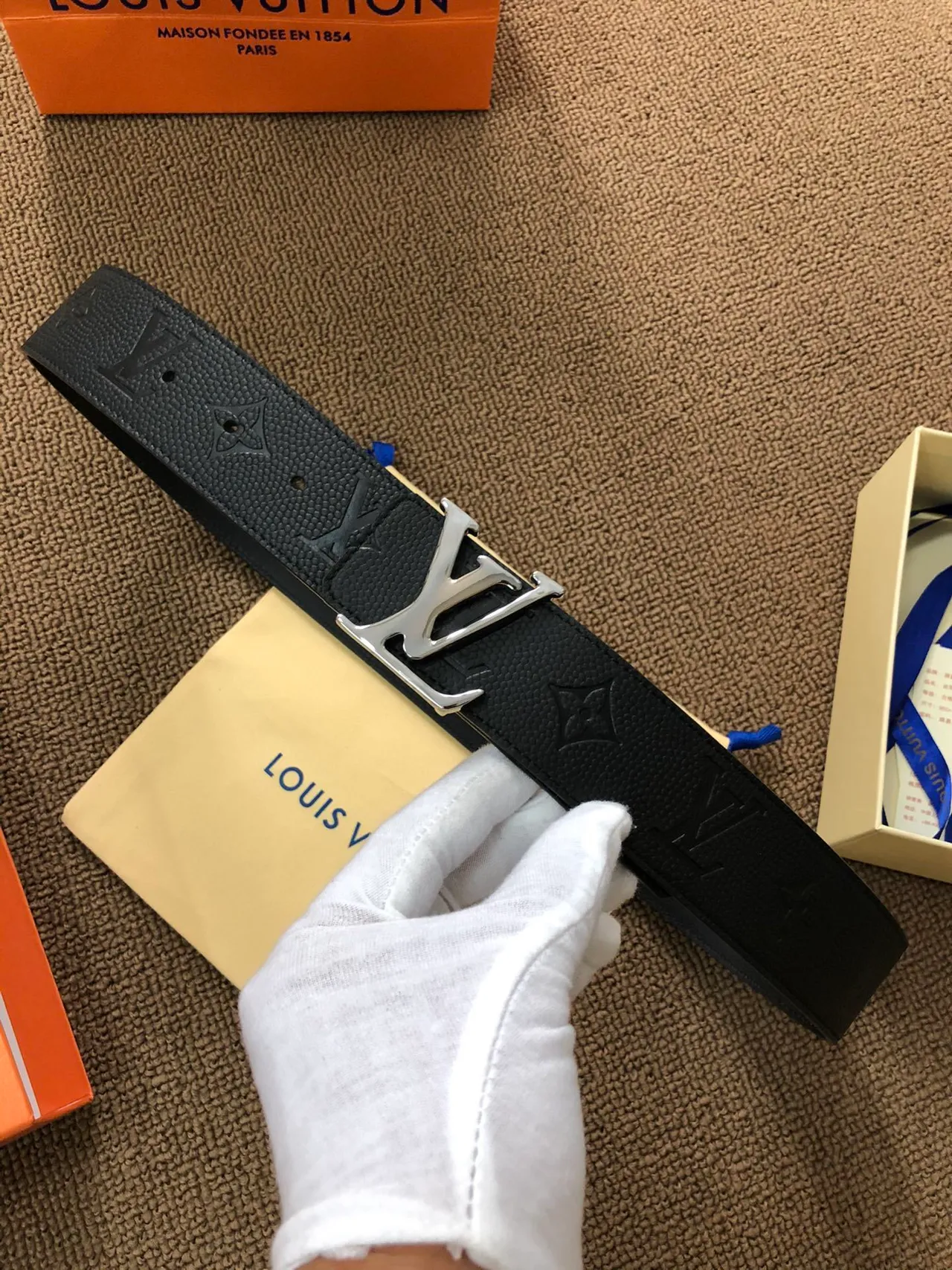 Louis Vuitton LV Initiales Black Leather Belt 7