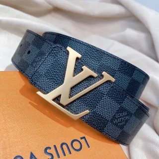 Louis Vuitton LV Initiales Damier Graphite Leather Belt