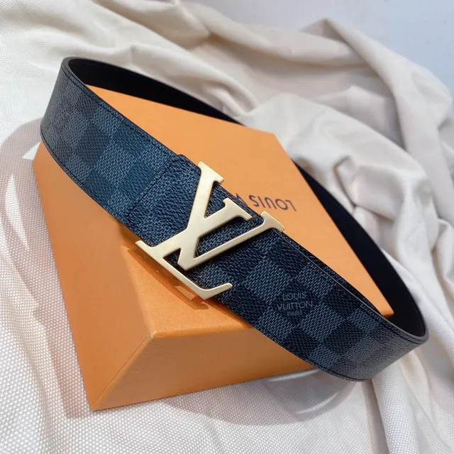 Louis Vuitton LV Initiales Damier Graphite Leather Belt 4