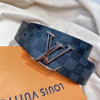 Louis Vuitton LV Initiales Damier Graphite Leather Belt