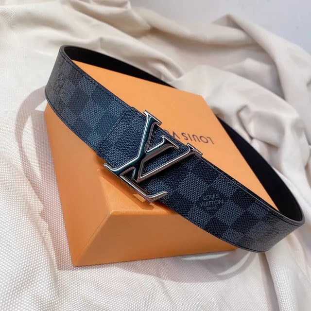 Louis Vuitton LV Initiales Damier Graphite Leather Belt 5