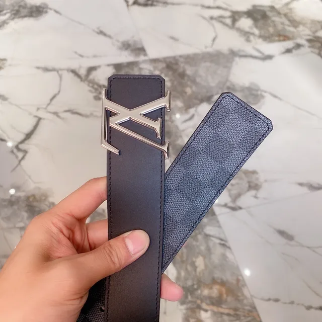 Louis Vuitton LV Initiales Damier Graphite Leather Belt 6