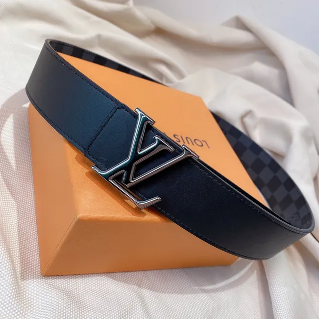 Louis Vuitton LV Initiales Damier Graphite Leather Belt 8