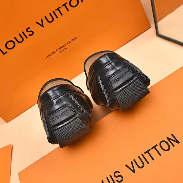 Louis Vuitton LV Loafer Black Leather Square Toe Loafer 2