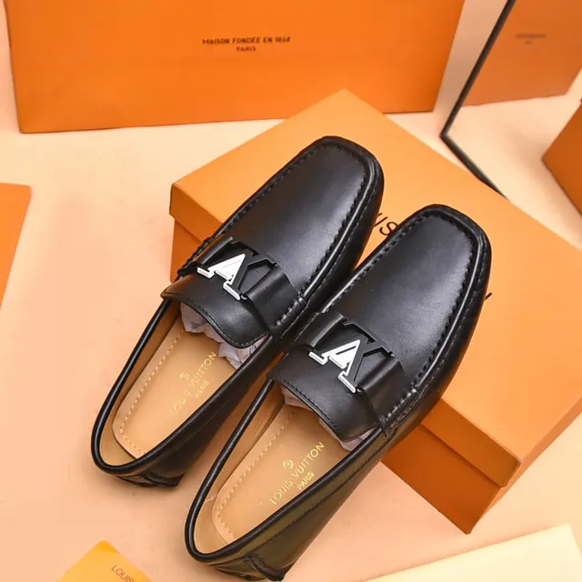 Louis Vuitton LV Loafer Black Leather Square Toe Loafer 3