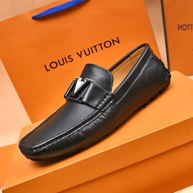 Louis Vuitton LV Loafer Black Leather Square Toe Loafer 5