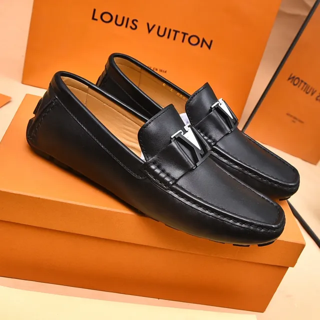 Louis Vuitton LV Loafer Black Leather Square Toe Loafer 8