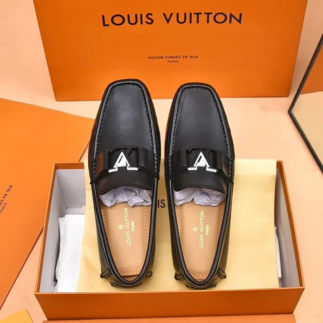 Louis Vuitton LV Loafer Black Leather Square Toe Loafer 9