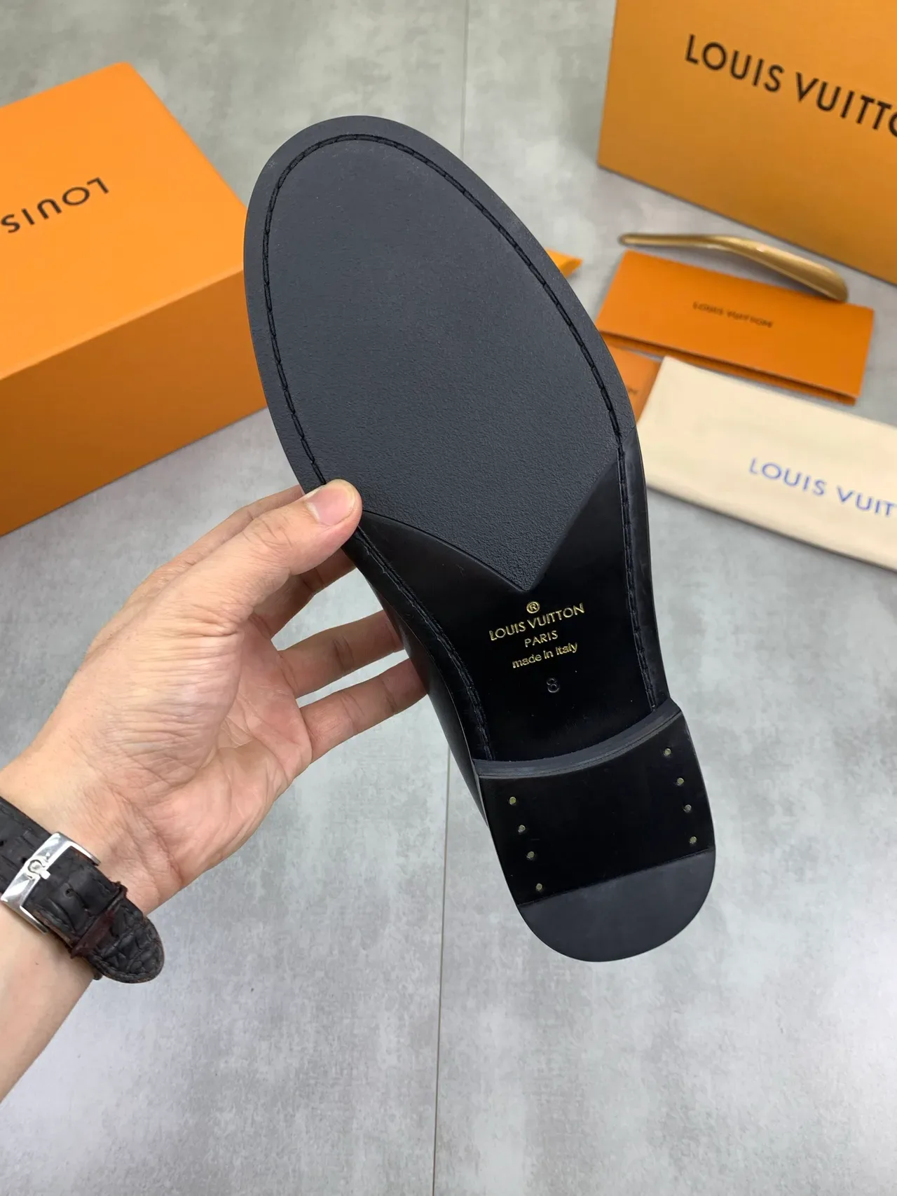 Louis Vuitton LV Loafer Black Monogram-Embossed Leather Loafers 4