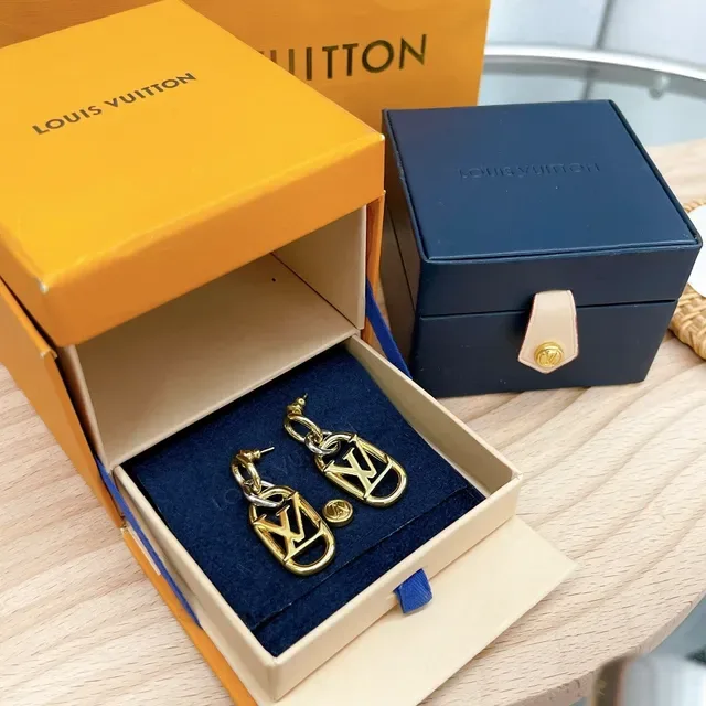 Louis Vuitton LV Monogram Gold-Tone Enamel Earrings 3