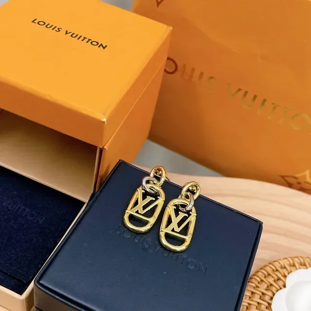 Louis Vuitton LV Monogram Gold-Tone Enamel Earrings 6