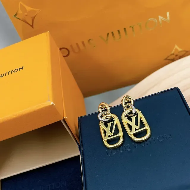 Louis Vuitton LV Monogram Gold-Tone Enamel Earrings 8