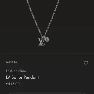 Louis Vuitton LV Sailor Pendant Silver-Tone Chain Necklace