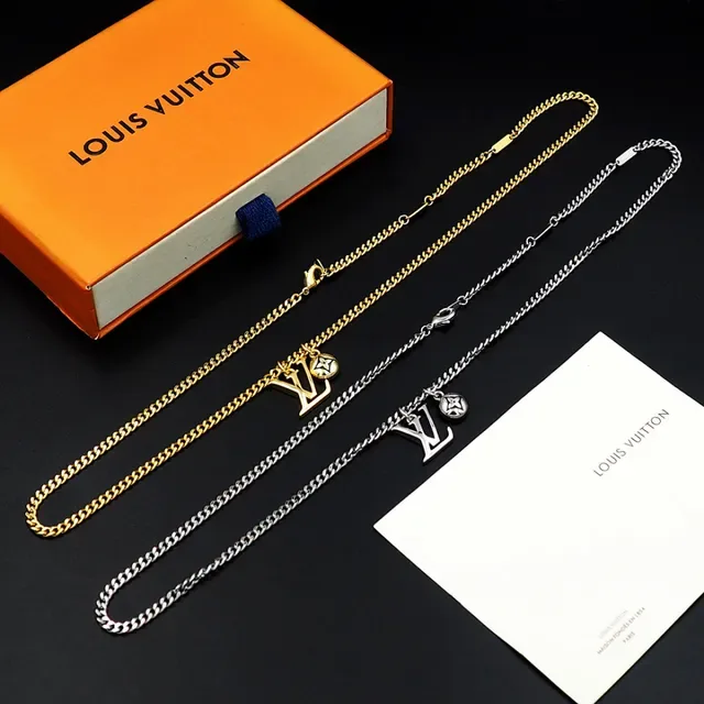 Louis Vuitton LV Sailor Pendant Silver-Tone Chain Necklace 9