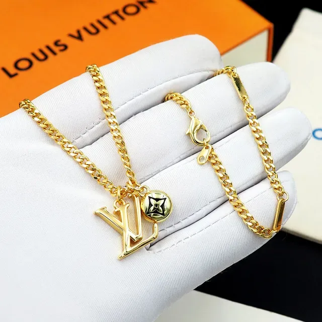 Louis Vuitton LV Sailor Pendant Silver-Tone Chain Necklace 12