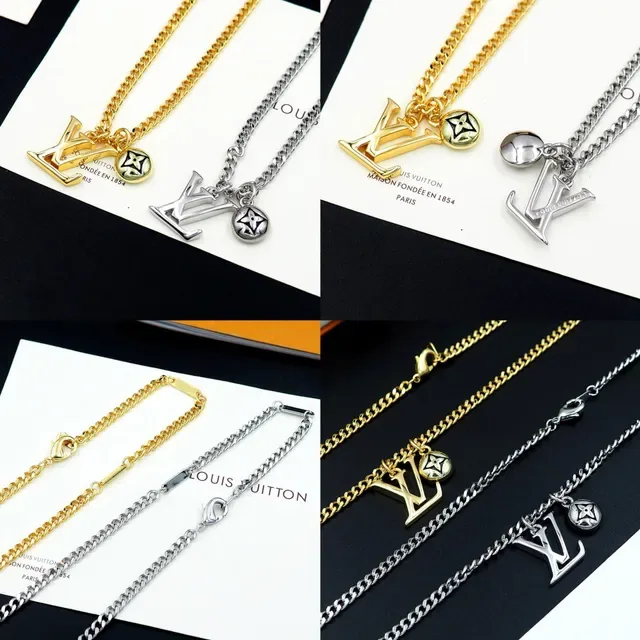 Louis Vuitton LV Sailor Pendant Silver-Tone Chain Necklace 13