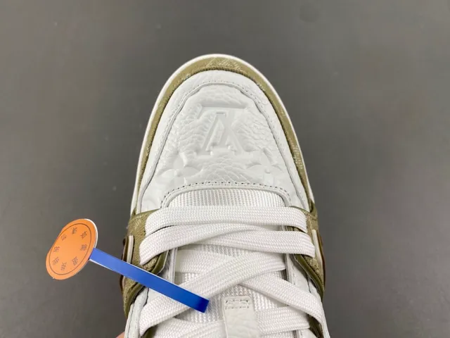 Louis Vuitton LV Trainer Army Green White Layered Monogram Canvas And Leather Lifestyle Sneakers 5