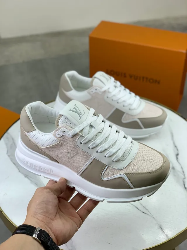 Louis Vuitton LV Trainer Beige White Monogrammed Textile Perforated Heel Lifestyle Sneakers 6