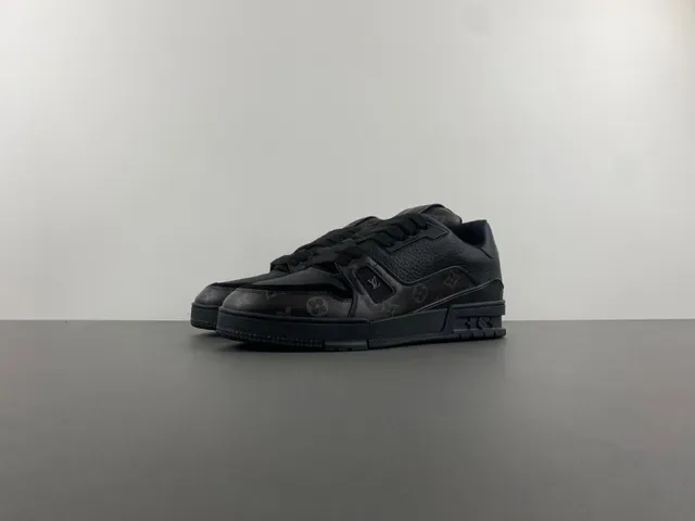 Louis Vuitton LV Trainer Tênis Lifestyle Preto Cinza Monograma Lona Couro Pebbled 10