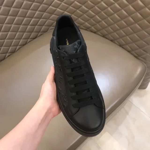 Louis Vuitton LV Trainer Black Monogram-Embossed Leather Low-Top Platform Lifestyle Sneakers 6