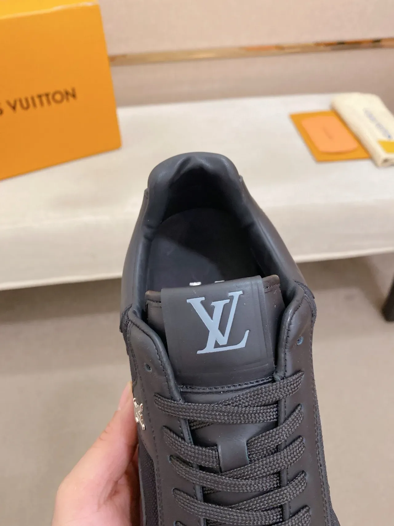 Louis Vuitton LV Trainer Black Monogram-Embossed Mesh-Paneled Lifestyle Sneakers 4